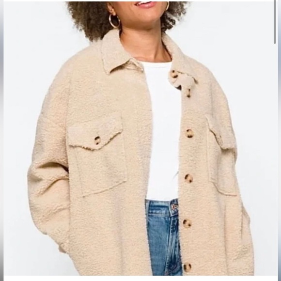 Joie teddy Sherpa Shacket - Picture 2 of 6